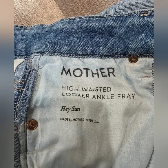 MOTHER Jeans Denim  Looker Ankle Fray Hey Sun Wash 26 Nwot Distressed Boho Y2k - Picture 7 of 16